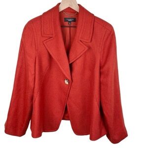 Talbots wool blend blazer woman’s 14 burnt orange single button
